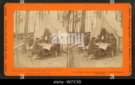 Dinner party at headquarters Army of Potomac, April, 1864, by Taylor & Huntington Stock Photo