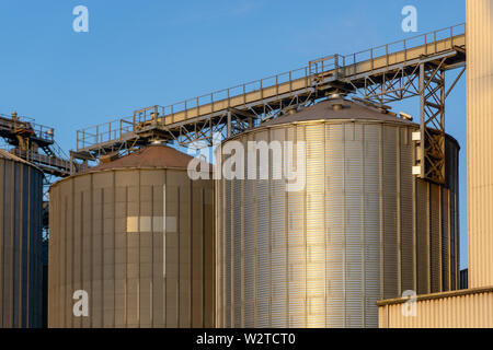 silo building with supply route - industrial or farm building Stock Photo