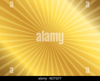 Shiny gold texture with beams and rays abstract background Stock Vector