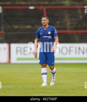 Dalymount Park, Dublin, Ireland. 10th July, 2019. Pre-Season football friendly, Bohemian FC versus Chelsea FC; Danny Drinkwater of Chelsea moves forward with play Credit: Action Plus Sports/Alamy Live News Stock Photo