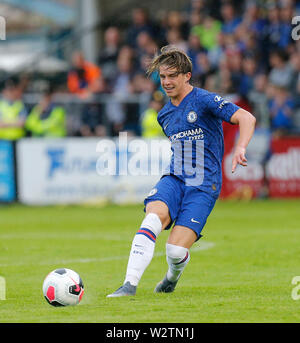 Dalymount Park, Dublin, Ireland. 10th July, 2019. Pre-Season football friendly, Bohemian FC versus Chelsea FC; Conor Gallagher of Chelsea passes the ball forward Credit: Action Plus Sports/Alamy Live News Stock Photo