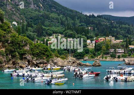 Paleokastritsa Harbour,Corfu, Greece Stock Photo