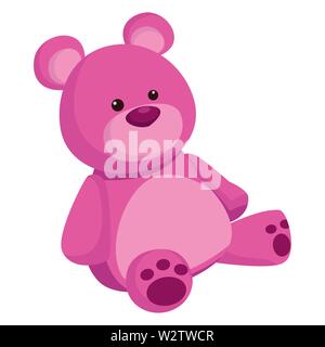 purple teddy bear cartoon symbol Stock Vector