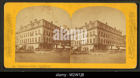 Fullerton's block, corner Dearborn and Washington Streets, by P B Greene Stock Photo