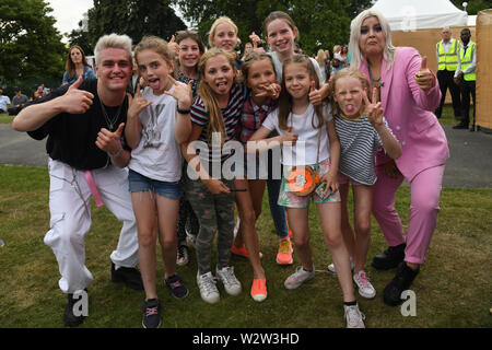 London, UK. 10th July, 2019. Young fans having a selfies with Dusky Grey performs at Kew the Music 2019 on 10 July 2019, London, UK. Credit: Picture Capital/Alamy Live News Stock Photo