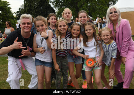 London, UK. 10th July, 2019. Young fans having a selfies with Dusky Grey performs at Kew the Music 2019 on 10 July 2019, London, UK. Credit: Picture Capital/Alamy Live News Stock Photo