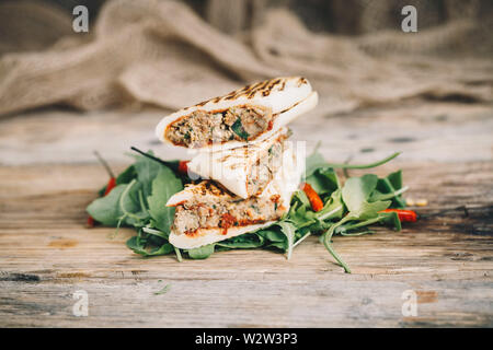 Freshly prepared organic vegan food. Stock Photo