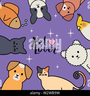 cute group of mascots characters around vector illustration design Stock Vector