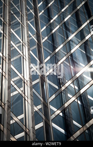 Close-up of blue glass and steel structure Stock Photo