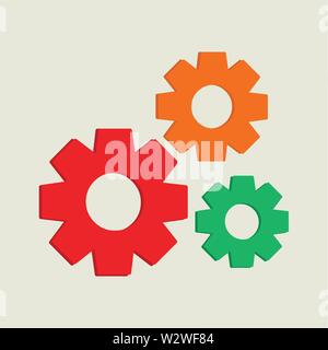 cogwheel gears mechanism technology setting vector illustration Stock Vector