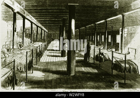 Interior of Red Rover Civil War hospital steamship published in Harper's Weekly Stock Photo