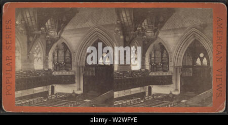 Interior of Reformed Church, 57th St and Lexington Ave, from Robert N Dennis collection of stereoscopic views Stock Photo