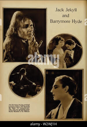 John Barrymore Dr Jekyll and Mr Hyde Motion Picture Classic 1920 Stock Photo