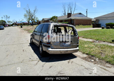 Tornado damage that occurred on May 27, 2019 in the Dayton, Ohio vicinity Stock Photo