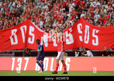 Lisbon, Portugal. 10th July, 2019. Jonas Gonçalves Oliveira of SL Benfica says goodbye to his football career during the Pre-Season football match 2019/2020 between SL Benfica vs Royal Sporting Club Anderlecht.(Final score: SL Benfica 1 - 2 Royal Sporting Club Anderlecht) Credit: SOPA Images Limited/Alamy Live News Stock Photo