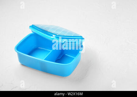 Empty school lunch box on white background Stock Photo