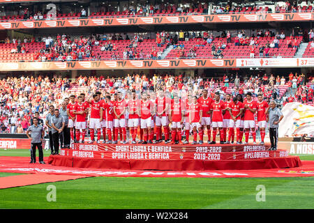 Lisbon, Portugal. 10th July, 2019. SL Benfica players before the Pre-Season football match 2019/2020 between SL Benfica vs Royal Sporting Club Anderlecht.(Final score: SL Benfica 1 - 2 Royal Sporting Club Anderlecht) Credit: SOPA Images Limited/Alamy Live News Stock Photo