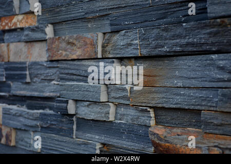 Stones Wall with beautiful colors contrast Stock Photo