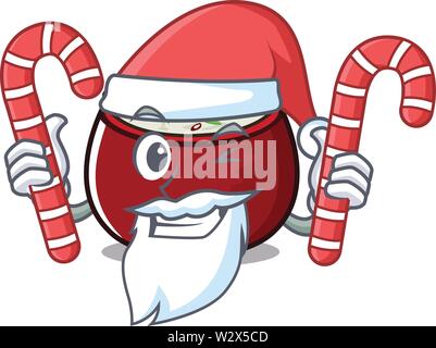 Santa with candy curd rice placed on character plate Stock Vector