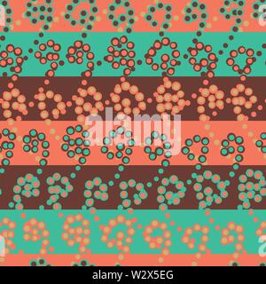 seamless vector stripes pattern in turquoise and coral Stock Vector
