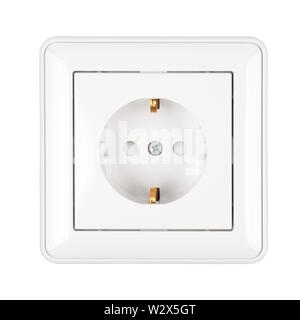 Wall socket isolated on white background. Clipping path Stock Photo