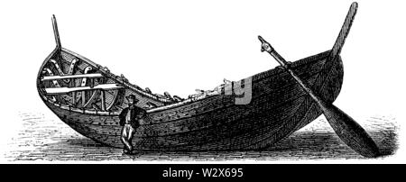 Nydam Boat, ,  (anthropology book, 1874) Stock Photo