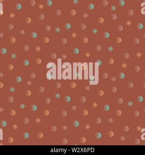 seamless vector polka dot pattern with circles and stars Stock Vector