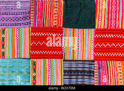 Patchwork quilt in asian multicolor style Stock Photo