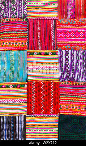 Patchwork quilt in asian multicolor style Stock Photo