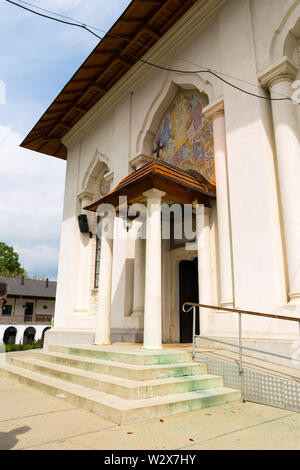 Ilfov, near Bucharest, Romania - April 30, 2019: Entrance to orthodox Cernica Monastery.