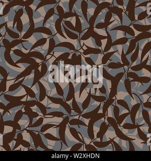 seamless vector pattern with brown leaves Stock Vector