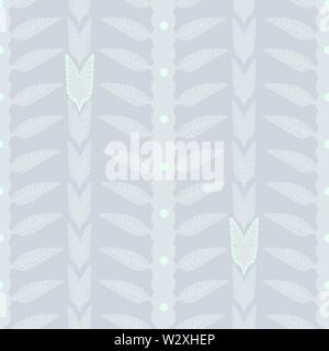 seamless vector pattern with stripes and leaves Stock Vector