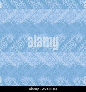seamless vector pattern with frost flowers in aqua blue colors Stock Vector