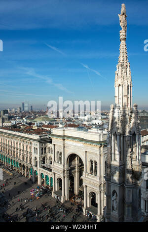 Italy, Lombardy, Milan, cityscape from Duomo rooftop Stock Photo