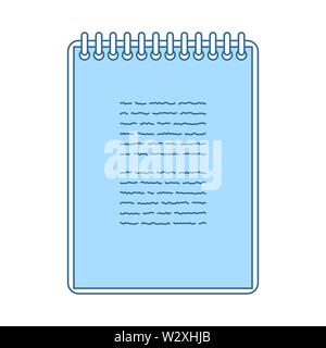Binder Notebook Icon. Thin Line With Blue Fill Design. Vector Illustration. Stock Vector