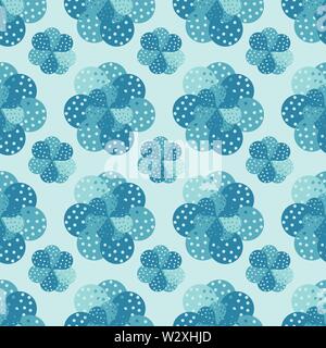 seamless vector pattern with simple succulents arranged into geometric set layout Stock Vector