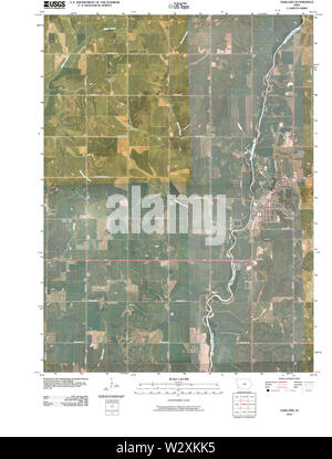 USGS TOPO Maps Iowa IA Oakland 20100429 TM Restoration Stock Photo