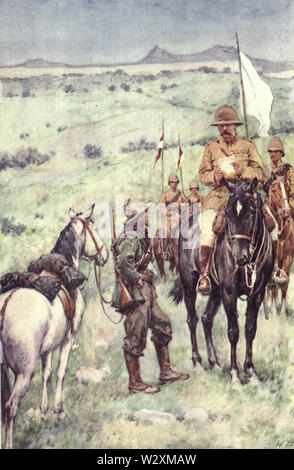 Kitchener and General Cronje's messenger, Paardenberg, February 19, 1900 Stock Photo
