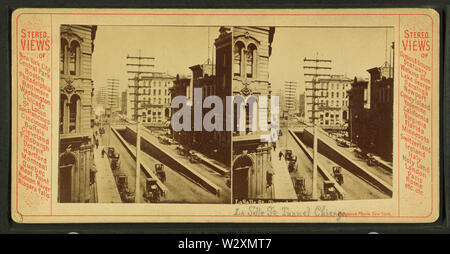 La Salle St tunnel, Chicago, from Robert N Dennis collection of stereoscopic views Stock Photo