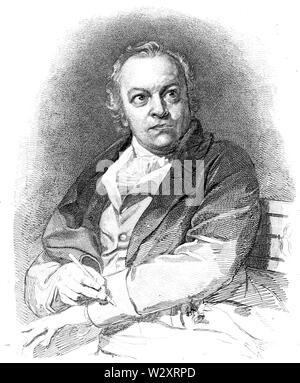 Life of William Blake (1880), volume 1, frontispiece Stock Photo