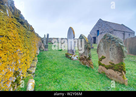 Graveyard at St Boniface Kirk, Papa Westray Stock Photo