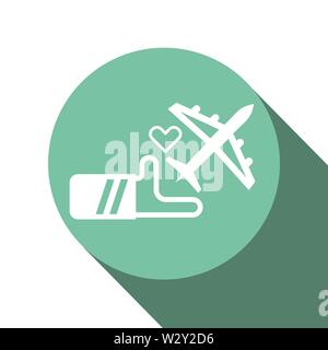 Icon design for travel insurance.  Vector illustration in flat style. Stock Vector