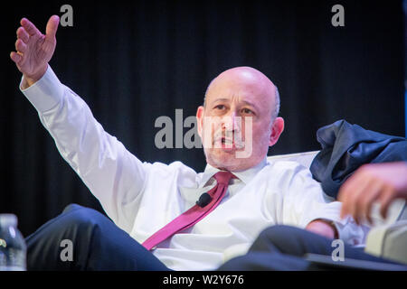 Chairman and CEO of Goldman Sachs, Lloyd Blankfein, answers questions from the moderator and from the audience during a panel interview at the annual meeting for 'sifma', The Securities Industry and Financial Markets Association. Stock Photo