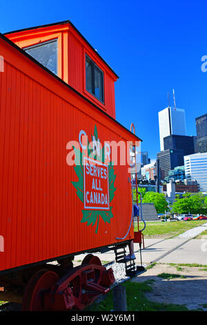 Restored Canadian National caboose at the Toronto Railroad Museum Stock Photo