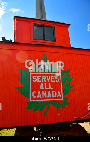 Restored Canadian National caboose at the Toronto Railroad Museum Stock Photo