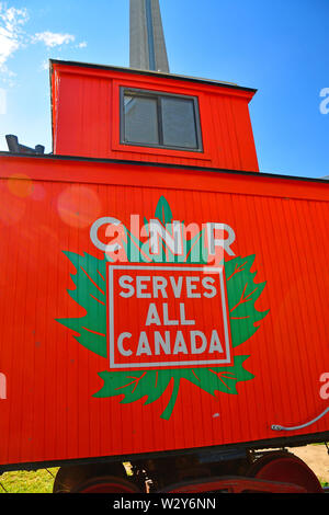 Restored Canadian National caboose at the Toronto Railroad Museum Stock Photo