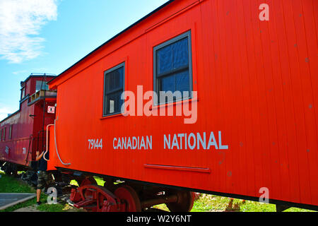 Restored Canadian National caboose at the Toronto Railroad Museum Stock Photo