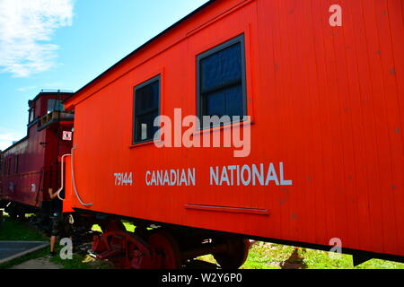 Restored Canadian National caboose at the Toronto Railroad Museum Stock Photo