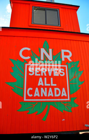 Restored Canadian National caboose at the Toronto Railroad Museum Stock Photo