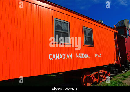 Restored Canadian National caboose at the Toronto Railroad Museum Stock Photo